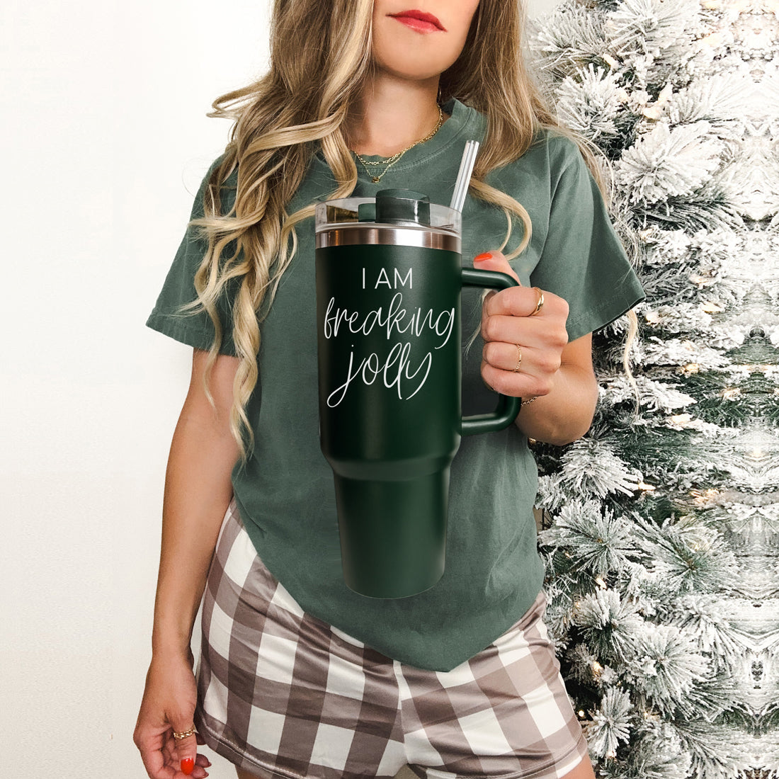 red 40oz cup
green 40oz tumbler
Five star holiday tumbler - I am freaking jolly Christmas 40oz
Limited edition Christmas tumbler - I am freaking jolly 40oz red green